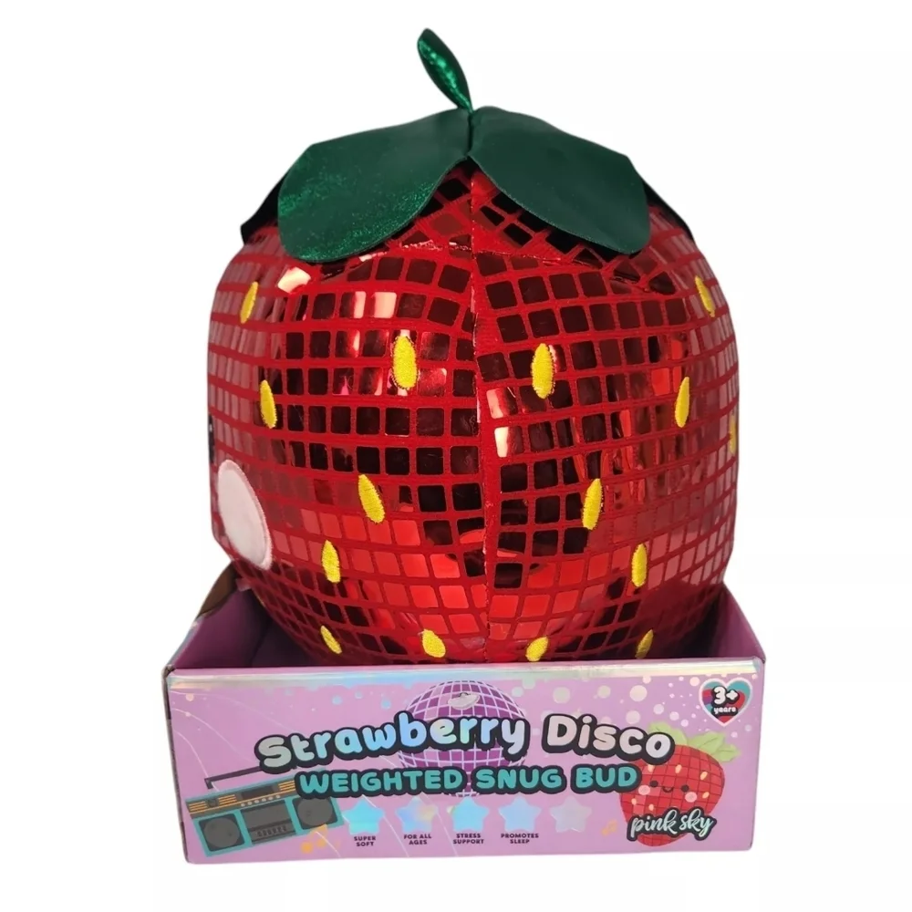 Strawberry Disco Weighted Snug Bud Plush Support Pillow Tiktok Viral HTF